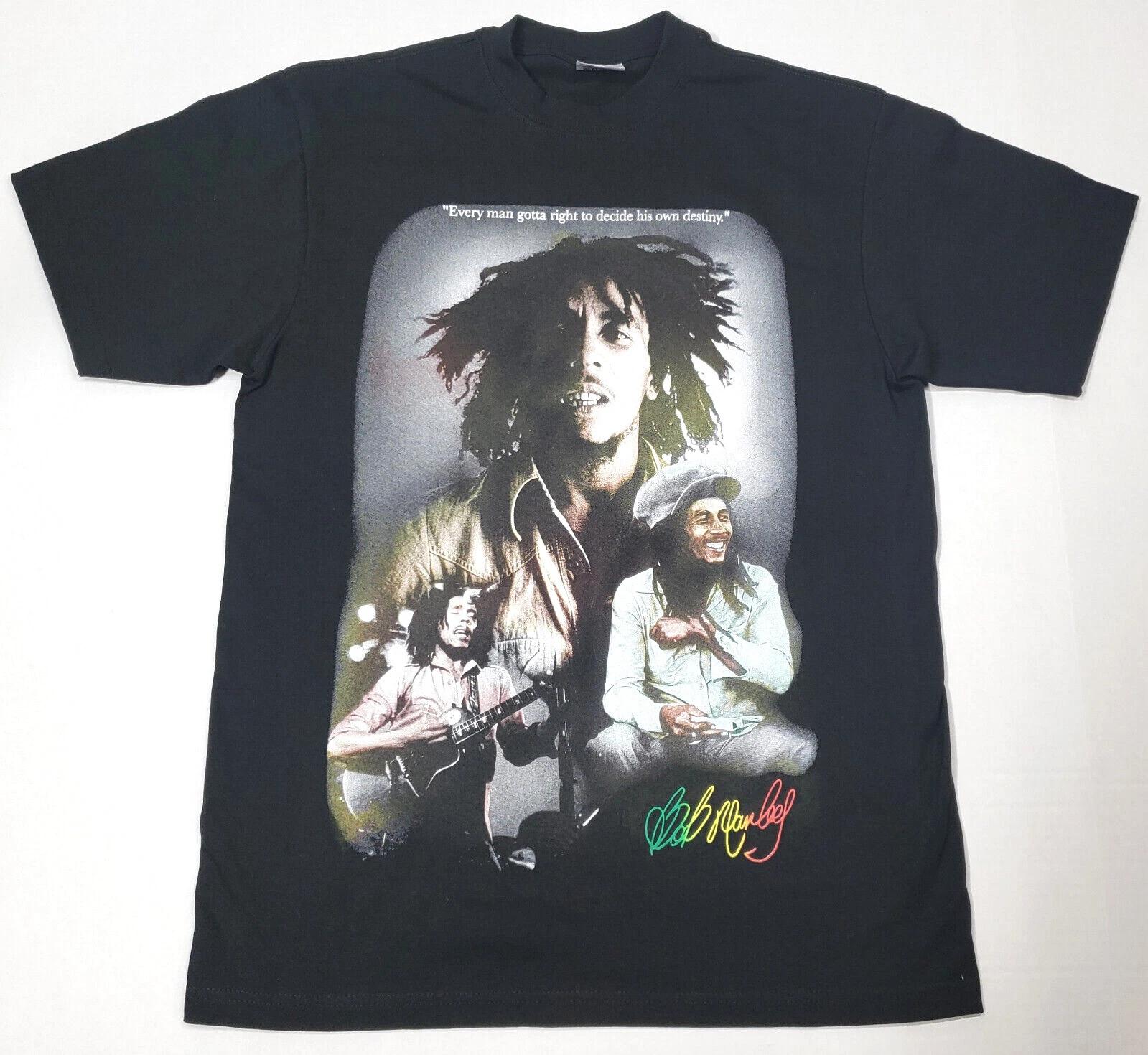 BOB MARLEY T-shirt Rasta Reggae Legend Tee 100% Cotton Men s Black New L