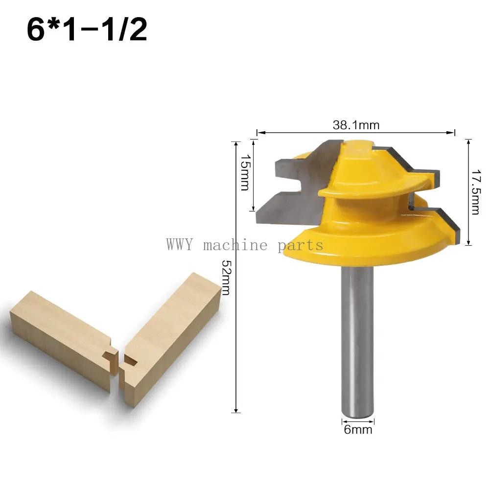 Frez czopowy 45 stopni trzpień 6 mm frez do łączenia drewna wysokiej klasy 45°45 stopni czop 6*1-1/2