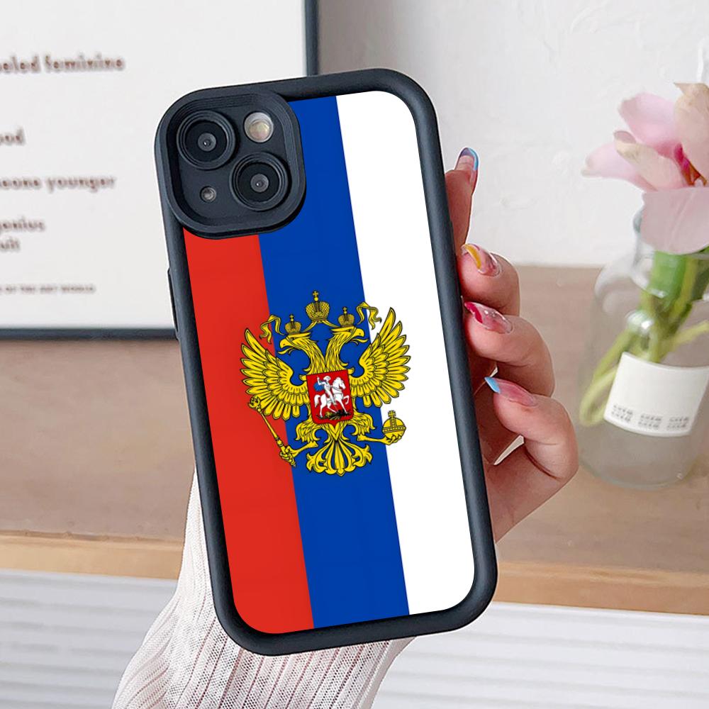 

Russia Flag Thicken TPU Mobile Phone Case for iPhone 17 16 15 14 13 12 11 Air Pro Max Plus Colorful Cover iPhone 16 Pro