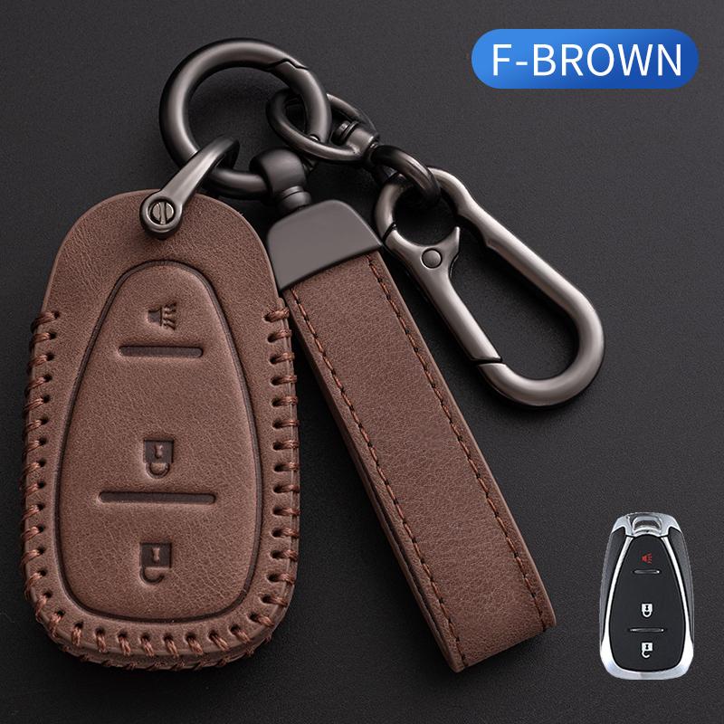 For Chevrolet Malibu Blazer Traverse Seeker Onix Equino Volt Bolt Trax Orlando Cruze Spark Sonic Camaro Leather Car Key Case Cover