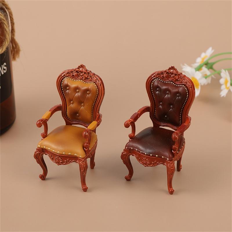 1/12 Dollhouse Simulation Mini Armchair Model Doll Home Living Room Sofa Chair Furniture Decor Toy Dolls House Accessories