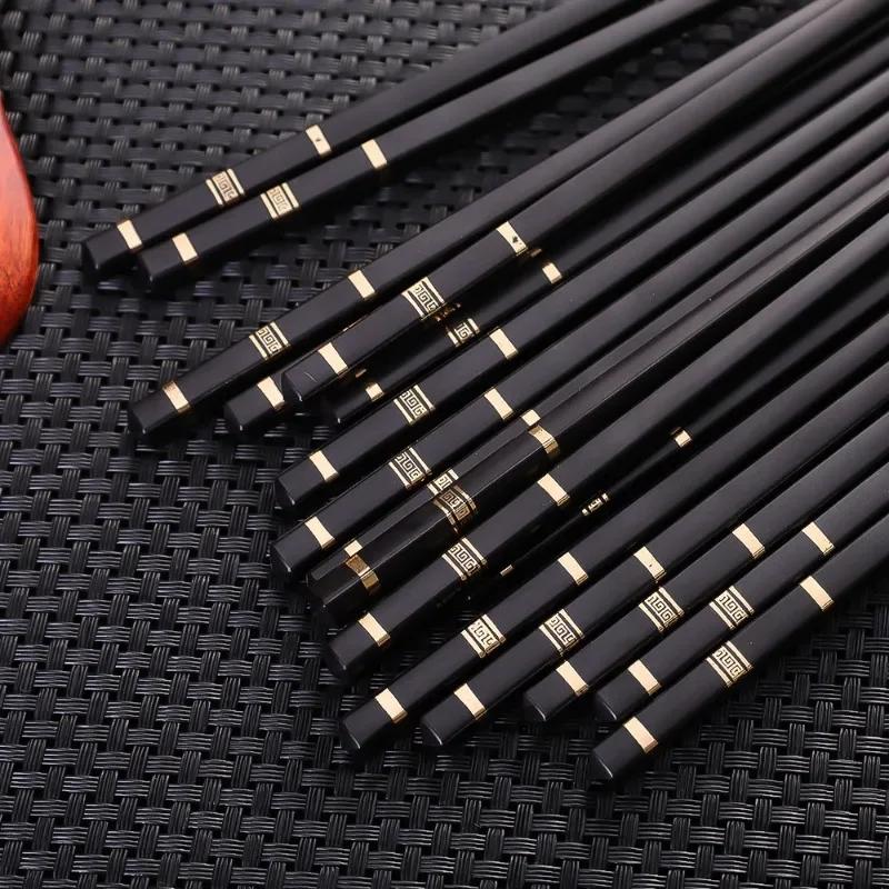 Metal Alloy Chinese Chopstick Reusable Non-slip Sushi Food Chop Sticks Japanese Korean Chopsticks Kitchen Tableware Accessories