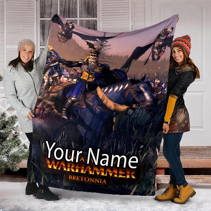 Custom Name Total War Warhammer Theme Printed Blanket - Perfect for Couch, Bed, Travel & Outdoor Use | Machine Washable, Cozy & Durable.