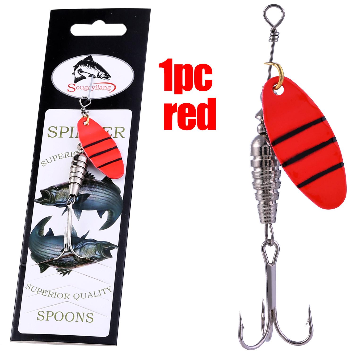 Рыболовная приманка с тройным крючком, 1шт красный