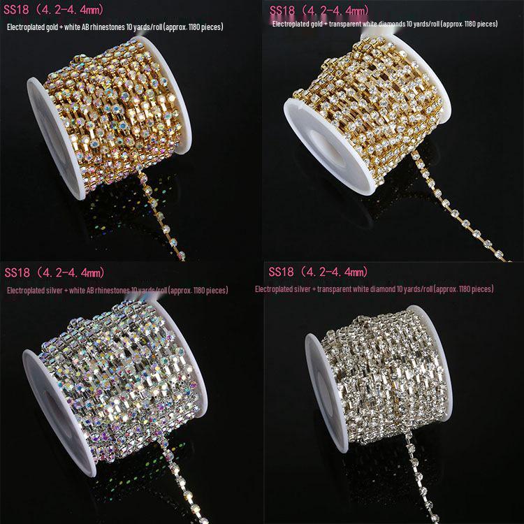 Wysokiej Jakości Łańcuch Pazurkowy Cyrkonia AB Aurora DIY Dekoracja Odzieży