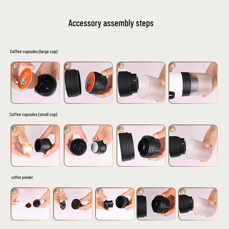 Wireless Portable Electric Espresso Maker with Pump Pressure and Moka Style