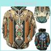 Indian Chief Native Tribal Totem Pullover Hoodie Jacket For Men And Women Warm And Soft