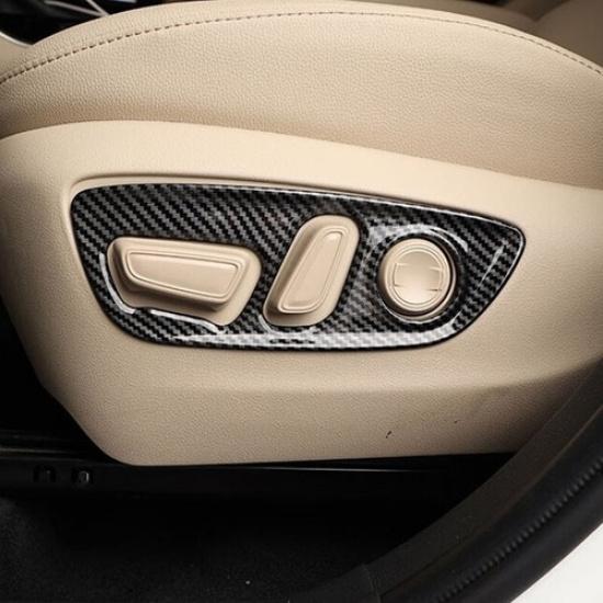 Carbon Fiber Seat Button Switch Panel Cover Trim For Toyota Highlander 2021-2024