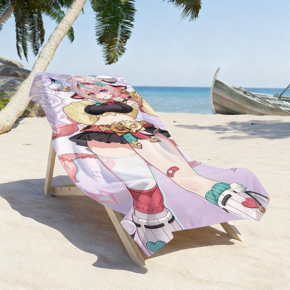 Game Varesa Genshin Impact Towel Sports Quick Dry Travel Camping Gear Sandproof Soft Light Large Beach Towel