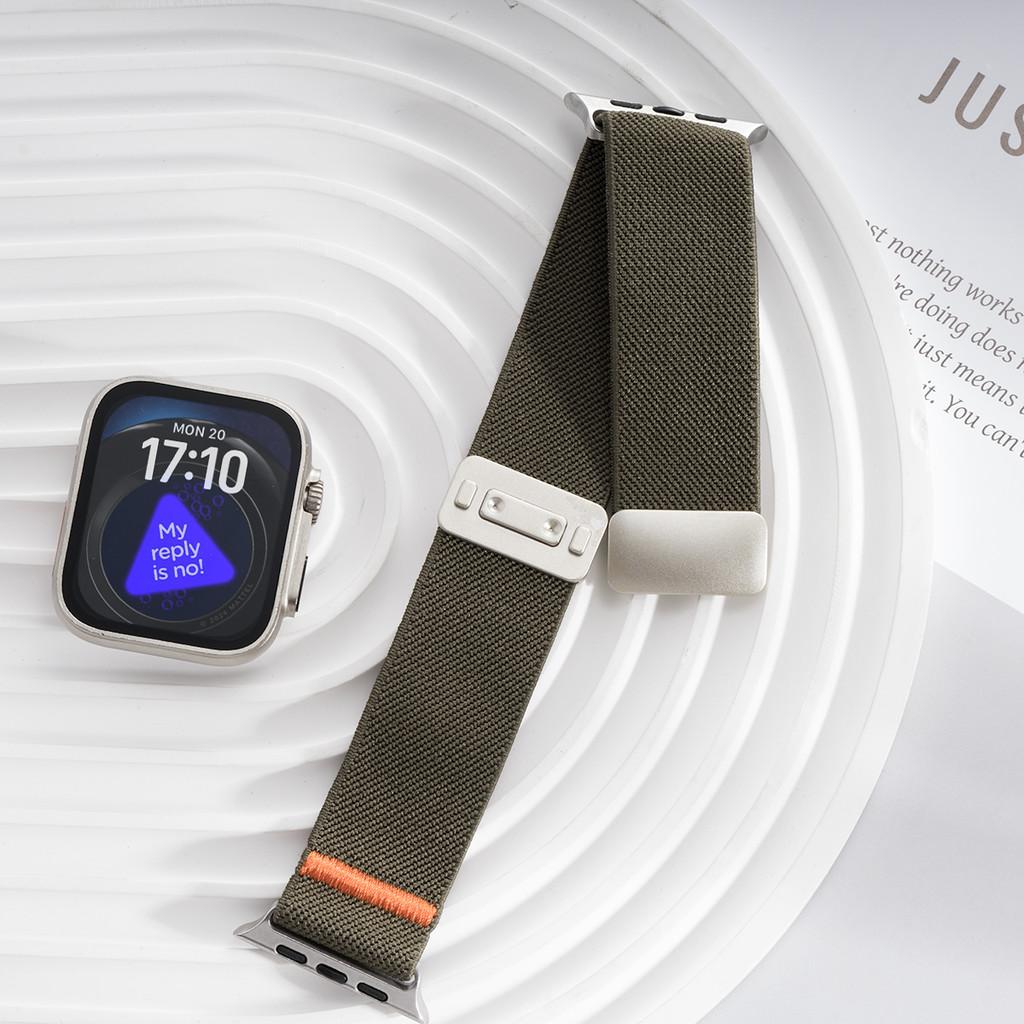 Magnetic Nylon Loop Strap Elastic Bracelet for Apple Watch Ultra 3 49mm Iwatch Series 11 10 9 8 7 6 SE 5 4 46mm 45mm 44mm 42mm