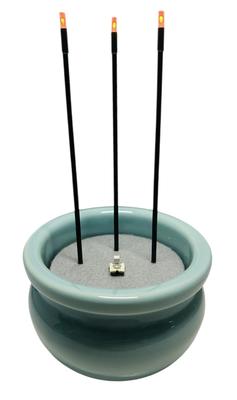 Buddhist Altar Supplies - Sanyasuragi Safe and Convenient Electronic Incense (Celadon3 Inches) (2.5 Inches)