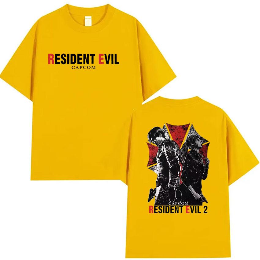 Hot Game Leon Kennedy Resident Evil Graphic T Shirt Mens Summer Gothic Short Sleeve Tshirts Man 100 Cotton Tshirt Streetwear