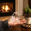 Romantic Christmas Gifts Heart Shaped Acrylic Tabletop Sign, 2D Winter Snow Scene Desktop Ornament Holiday Centerpieces with Santa, Snowman