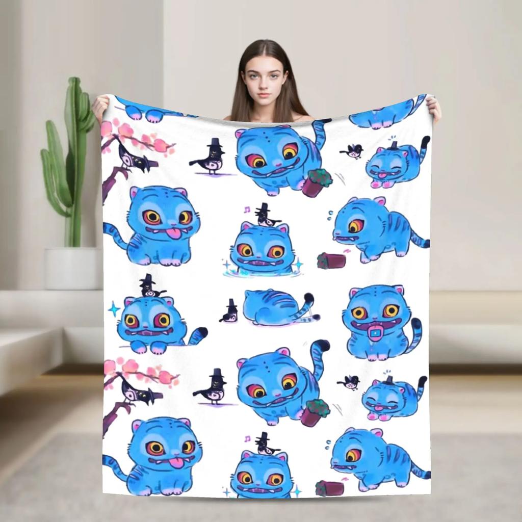 Huntrix Saja Boys KPop Demon Hunters Blanket  Plush Vintage Warm Throw Blanket for Home Autumn/Winter