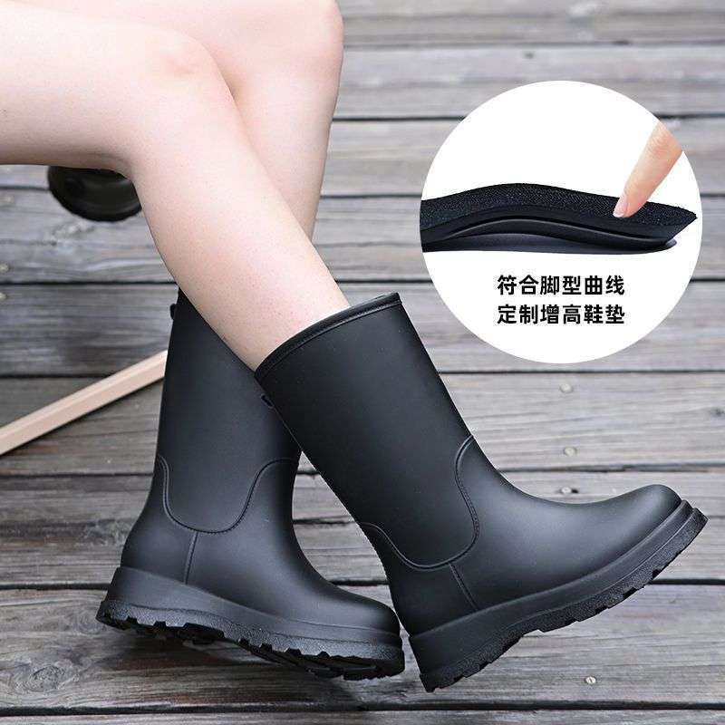 Japonské vysoké holínky dámská móda svrchní oděv protiskluzové, vodotěsné a oděruvzdorné integrované gumové boty kuchyňské dlouhé holínky měkká podrážka