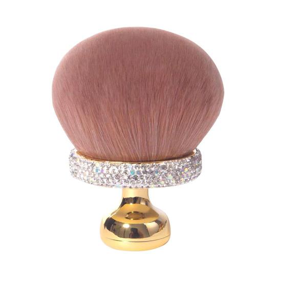 Mushroom Makeup Brush with Rhinestone Handle Multi-purpose Self Tanner Applicator Brush Loose Powder Blush Face Body Cosmetic Brush