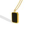 European Retro Black Shell Pendant Necklace, 18K Gold-Plated Titanium Steel Clavicle Chain (P528)