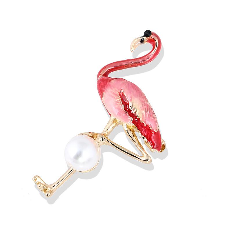 Spille Spilla Smaltate Flamingo Carine Unisex Donna e Uomo Spilla Uccello Animale Broche