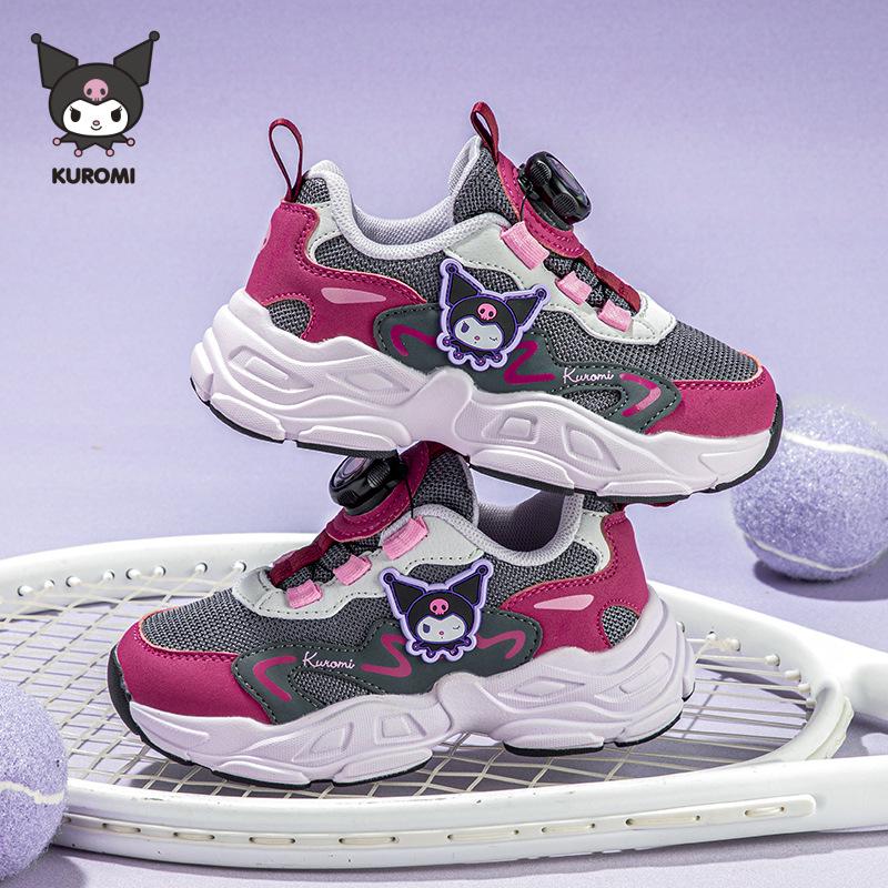 Hello Kitty Girls' Breathable Mesh Running Shoes - 2025 Autumn Collection with Kuromi Trendy Design