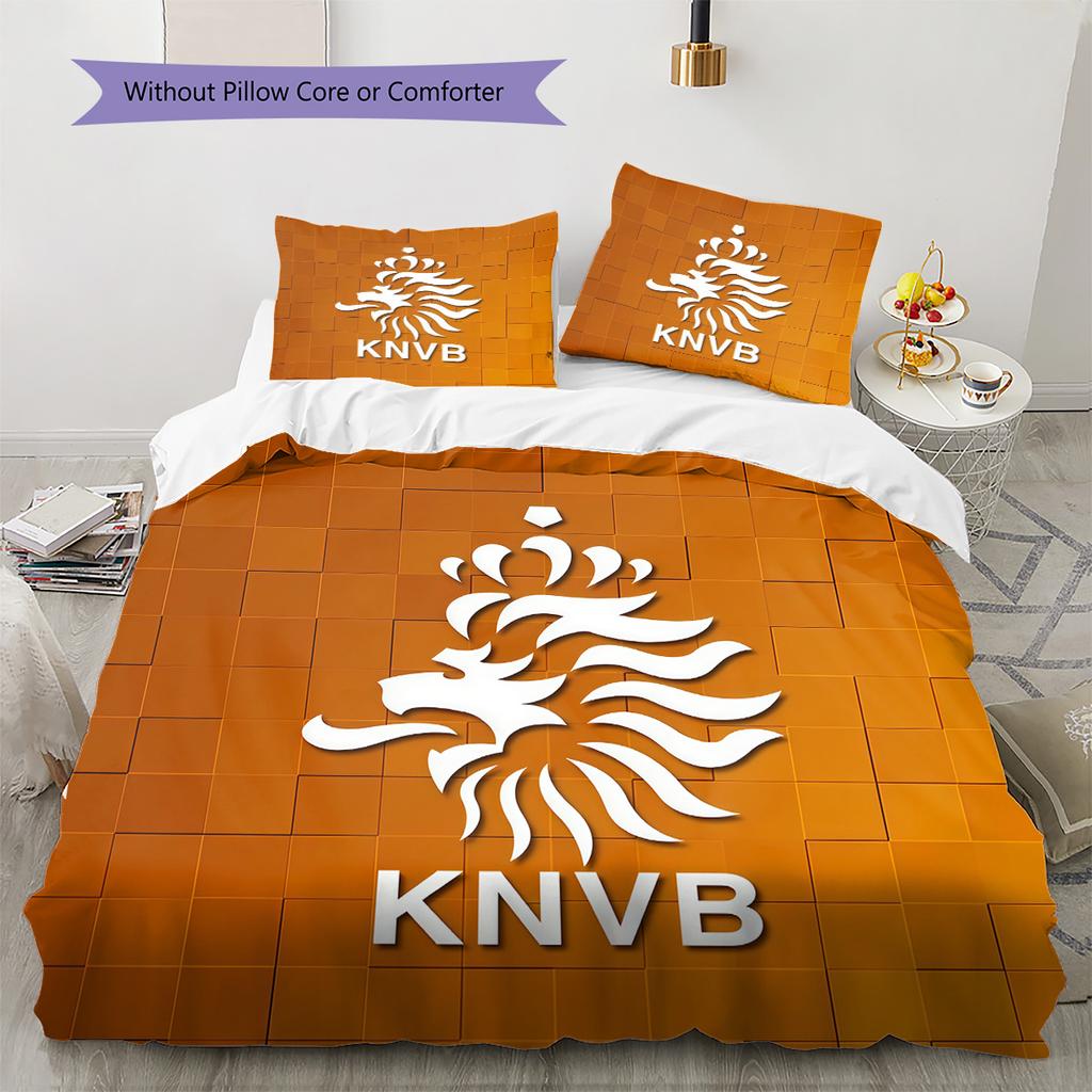KNVB Muster Bettwäsche Bettdecke Set Heimdekoration Geschenk (1 Bettbezug + 2 Kissenbezüge (ohne Füllung))