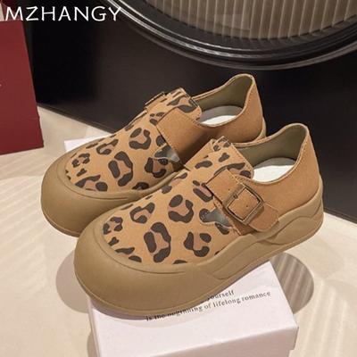Fashion Leopard Women Platform Loafers Shoes Flats Casual Sneakers Woman 2024 Trend Fashion Sport Shoes Autumn Dress Cozy Mujer Zapatos