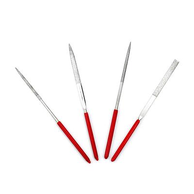 2pcs Diamond File Set Plastic Handle Metal Stone Grinding Flat Diamond Needle File DIY Wood Rasp File Needle Jewelry Polishing