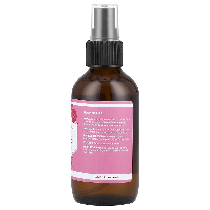 100% Pure & Organic, Rose Water, 4 Fl Oz (118 Ml)
