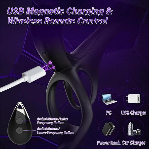 Vibrating Cock Ring Adult Toys Male Remote Control Penis Vibrator with 9 Vibrations for Female Clitoral G-spot Stimulation Sex Toys