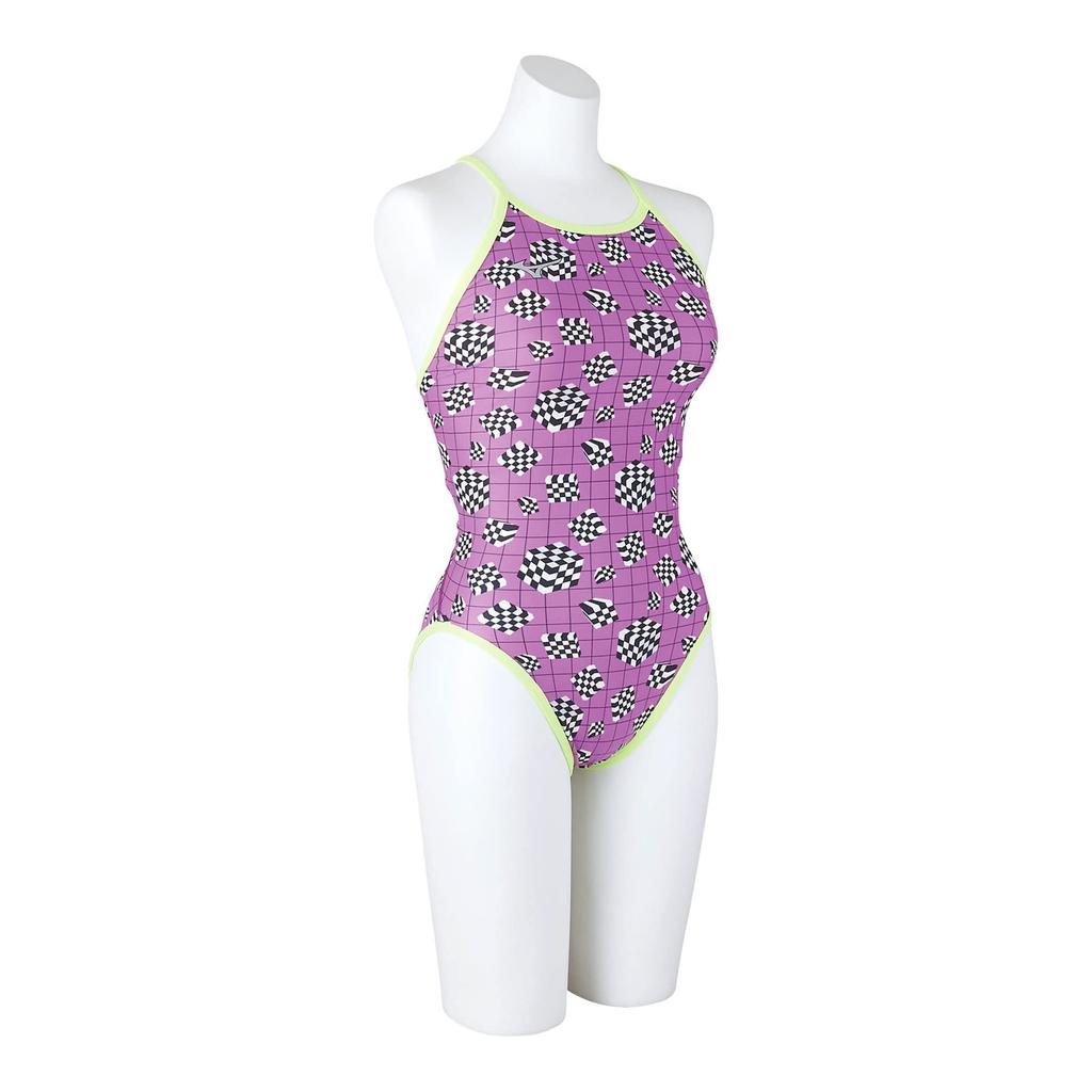 Mizuno EXER SUITS Medium Cut Swimsuit for Competitive Swimming and Training N2MA2766 Size L Women's [Ri Collection] 67 Purple,