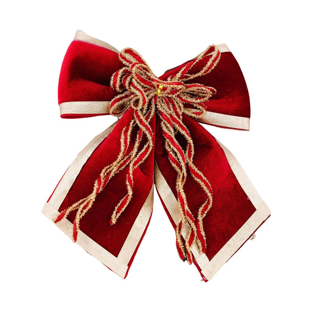 Christmas Decorations High-end Gold Velvet Bow Christmas Flocking Bow