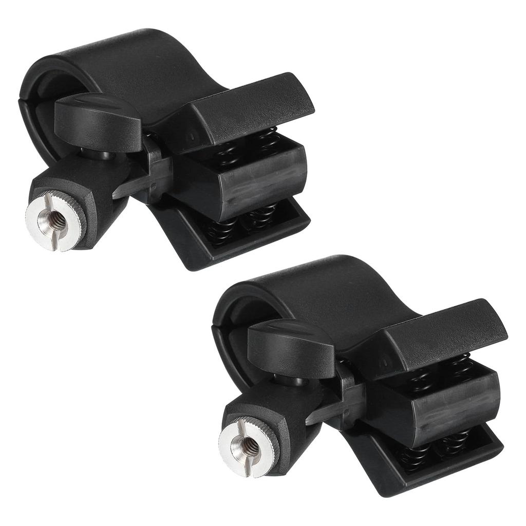 Uxcell Microphone Holder, O.D. 32mm - 60mm Metal Interface, Microphone Holder Clip with 14" Metal Adapter for Lavalier Microphones, Black, Set of 2