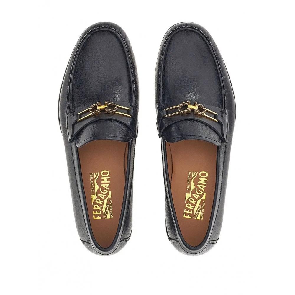 Salvatore Ferragamo Ferragamo Gancini Buckle Loafers Black