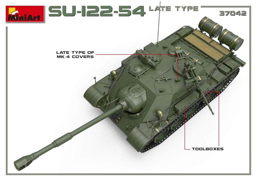 Miniart 1/35 Soviet Army SU-122-54 Late Model Plastic Model MA37042