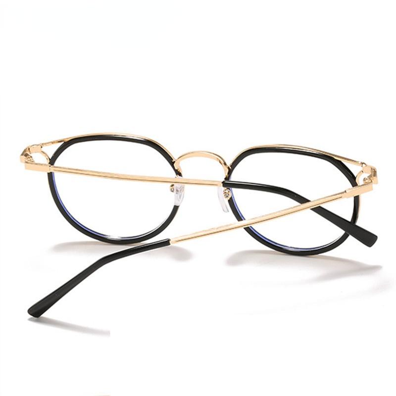 Full Frame Retro Metal Myopic Eyeglass Frame Anti Blue Light Short Sight Eyeglasses Round Women Men Cat Eye Near Sighted Glasses