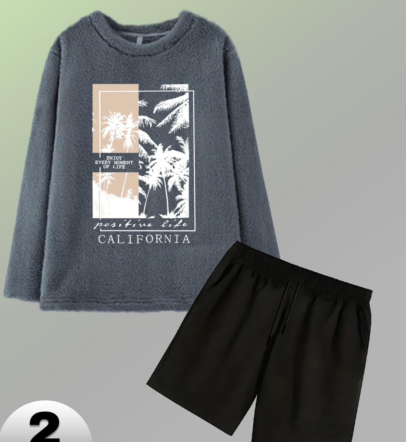 Фланелевый комплект шорт для сна для мужчин, приятный для кожи M