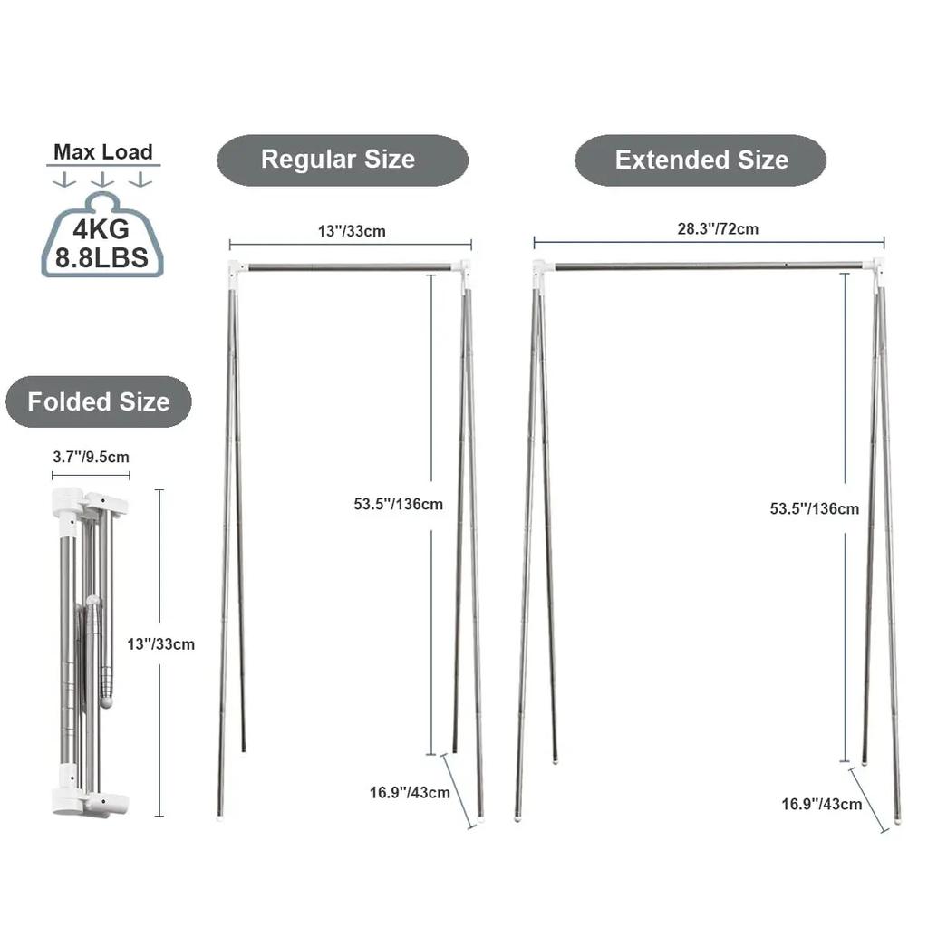 Travel Garment Drying Rack Stand,Foldable Clothing Hanger for Baby Laundry,Space Saving,Mini Hanging Coat Holder for Dry Clothes
