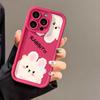 Flower bunny for iPhone17PorMax mobile phone case 17 Apple 16 matte 14/15 cute soft case