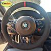 Full Black Suede Car Steering Wheel Cover For BMW E60 E61 E63 E64 530d M sport Steering Wheel Braid