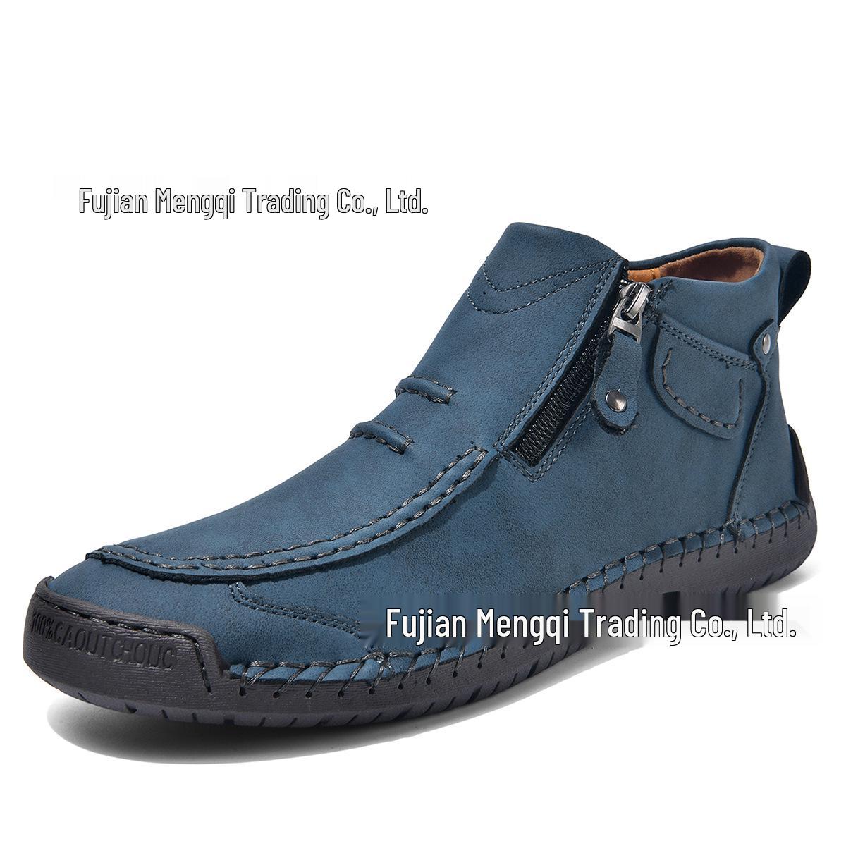 

Мужские кожаные слипоны больших размеров, уличные ботильоны Size 48