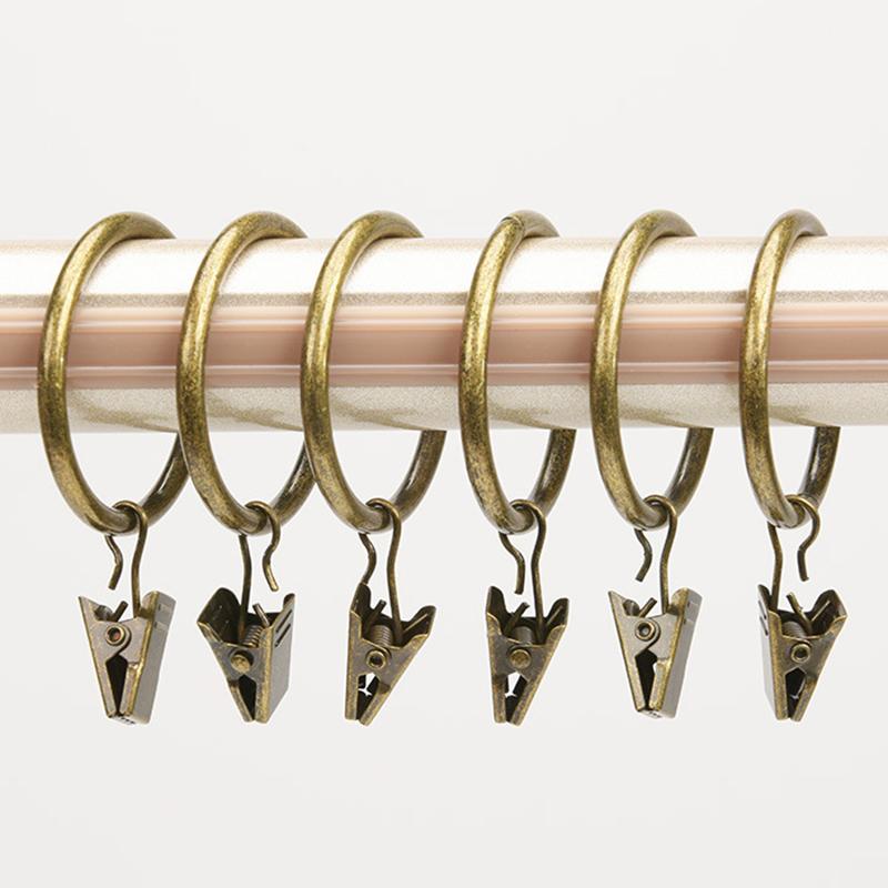 20 Pack Curtain Rings with Clips, Drapery Clips with Rings, Drapes Rings 1.26 In Interior Diameter, Fits Up To 1 In Curtain Rod