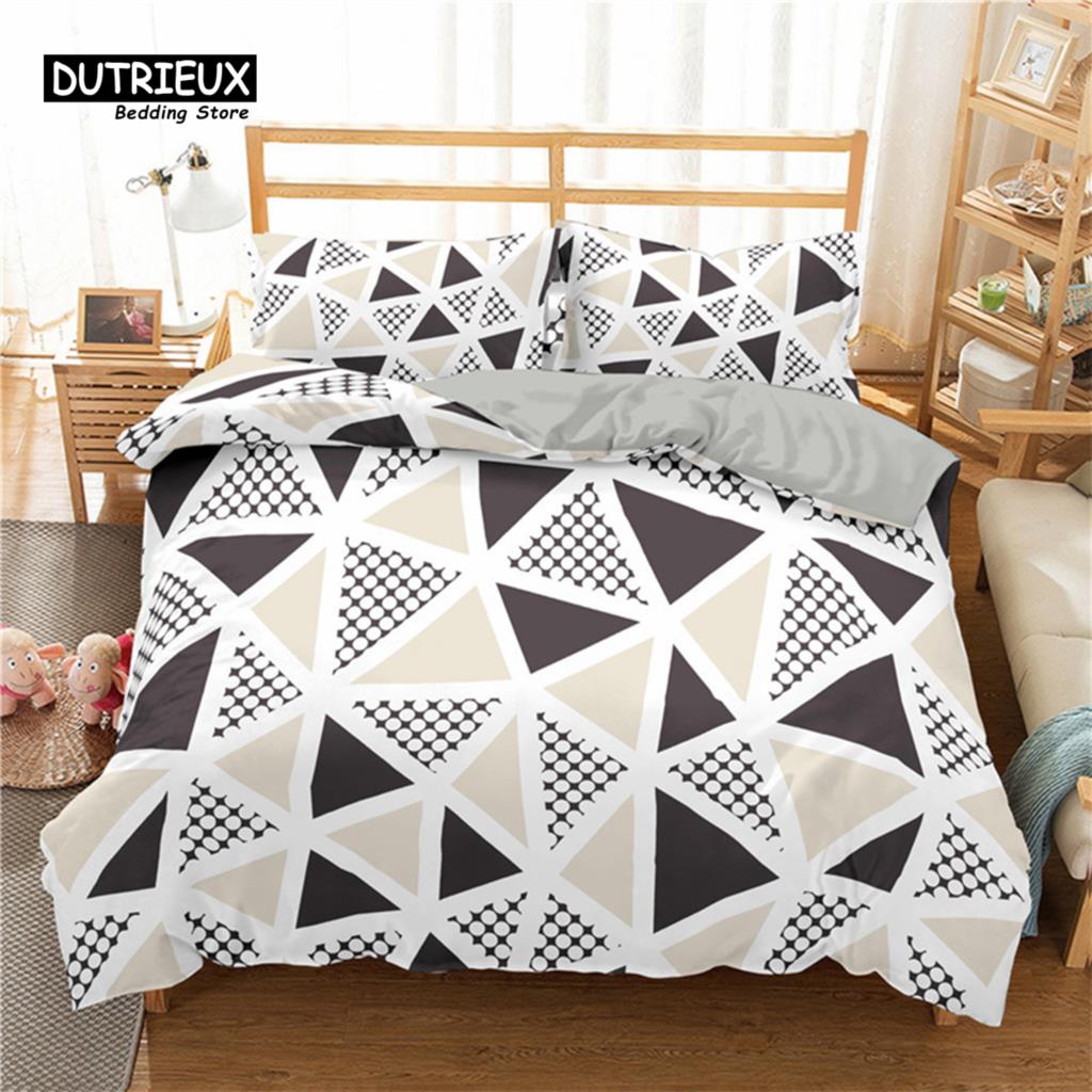 Soft Geometric Bedding Set King Queen Size Microfiber Honeycomb Pattern 3D Print Duvet Cover With Pillowcases Bedroom Decorative
