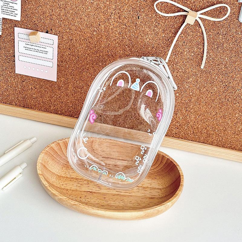 Toys Transparent Doll Storage Bag PVC Bag for Figurines Plush Cotton Dolls Carry Portable Storage Case Pouch Keychain Pendant