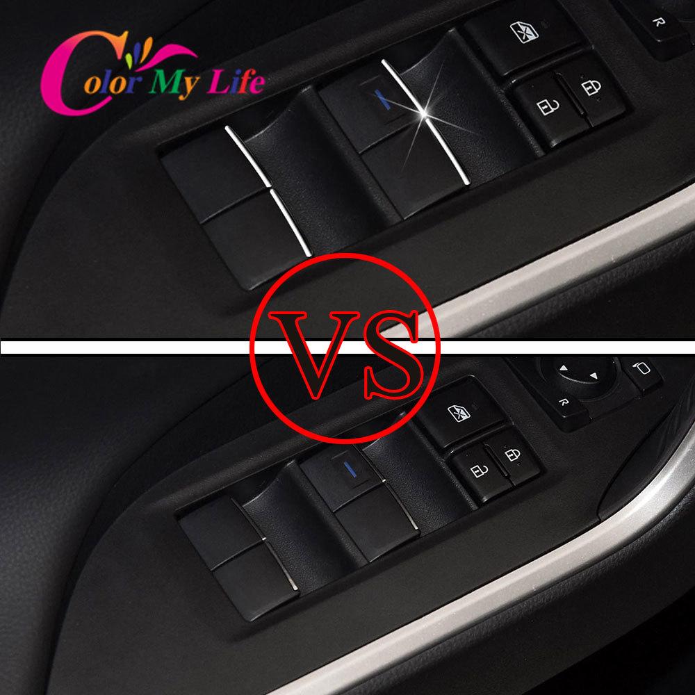 Color My Life 7 Teile/satz ABS Chrom Auto Fenster Schalter Heber Knopf Abdeckung Trim Aufkleber für Toyota CHR C-HR EV -