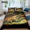 Crocodile Duvet Cover Set Wild Alligator Pattern Bedding Set Wildlife Style Comforter Cover Horror Animal Theme Twin Quilt Cover
