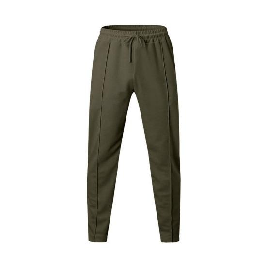 Men Suit Pants Drawstring Wide Leg Solid Color Straight Wide Leg Loose Drawstring Elastic Waist Daily Wear Formal Business Sport Trousers
