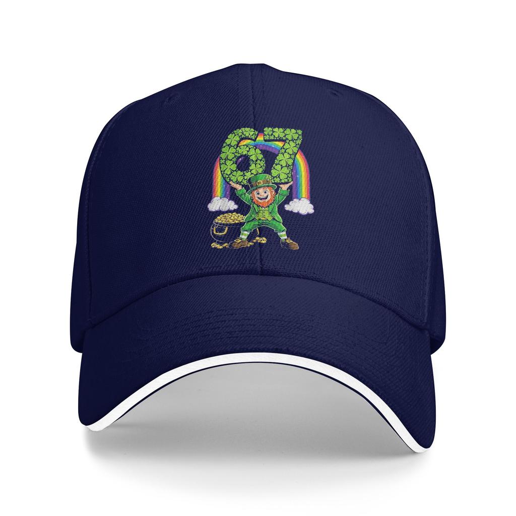 St Patricks Day Leprechaun Six Seven 6 7 Meme Sun Baseball Cap Summer Fashion Trucker Hat For Unisex Kpop Rock Baseball Caps