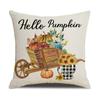 Autumn Harvest Pillow Cover Plaid Maple Leaf Truck Pumpkin Pillow Pillow Cover Home Cushion Cover