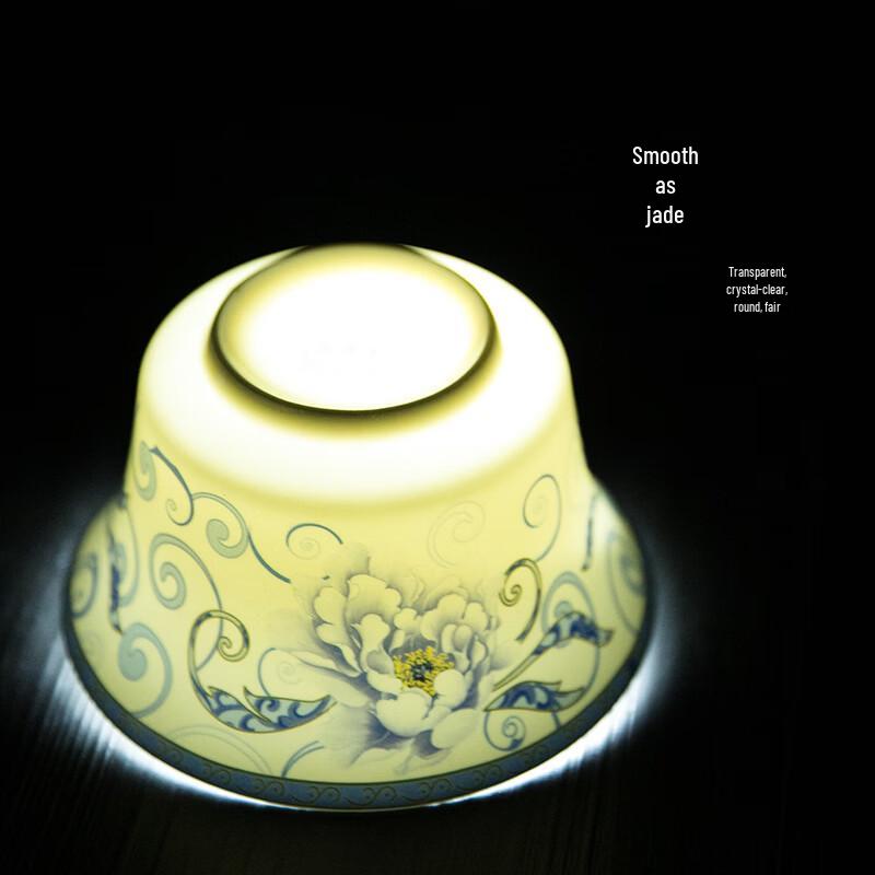 DARUNYAO Blue & White Ceramic Gaiwan Tea Bowl