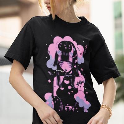 Pastel Goth Anime Oversized T-shirt | Harajuku Streetwear | Japanese Streetwear