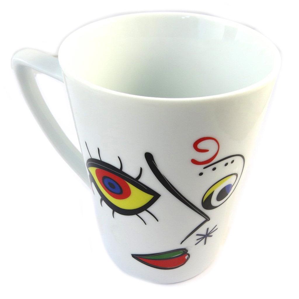 Les Trésors De Lily [P0995] - Porcelain Mug 'Arty' Face - 12x9 Cm